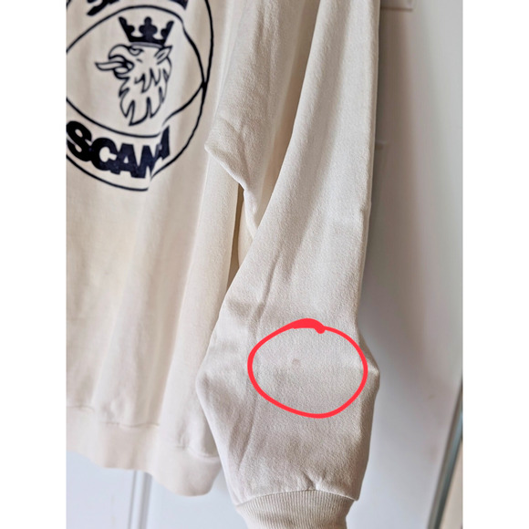HANES x SAAB-SCANIA Vintage White Sweatshirt w/ Black Logo Sz XL - Picture 7 of 7